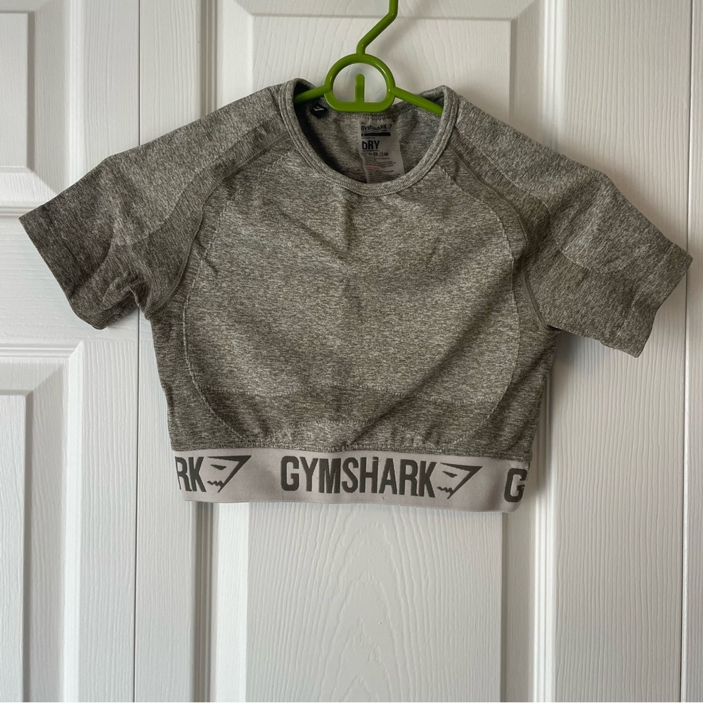 Olive green flex crop top